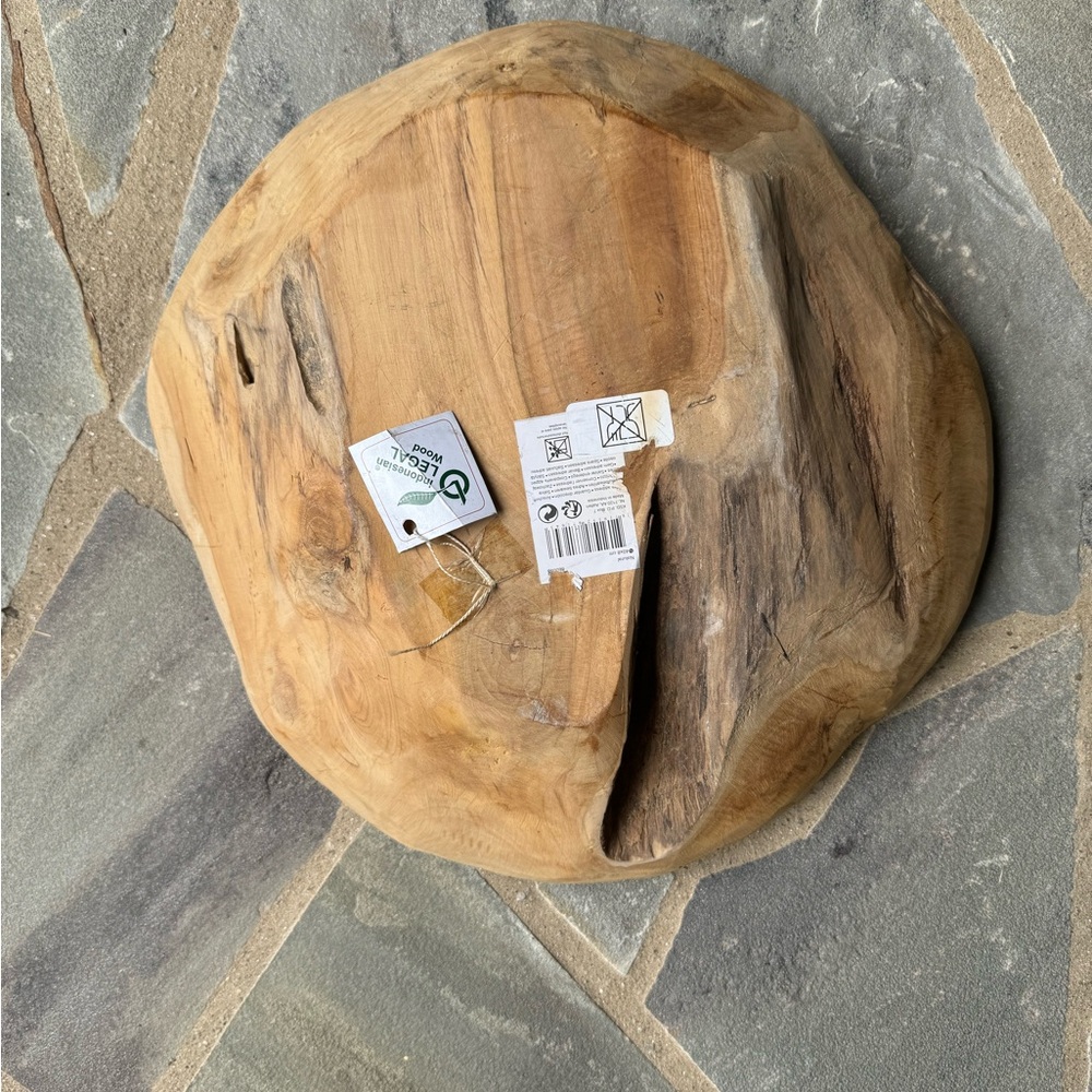 New🌟Anthropologie-Teak Root Round Bowl Planter, 16" - Picture 13 of 13